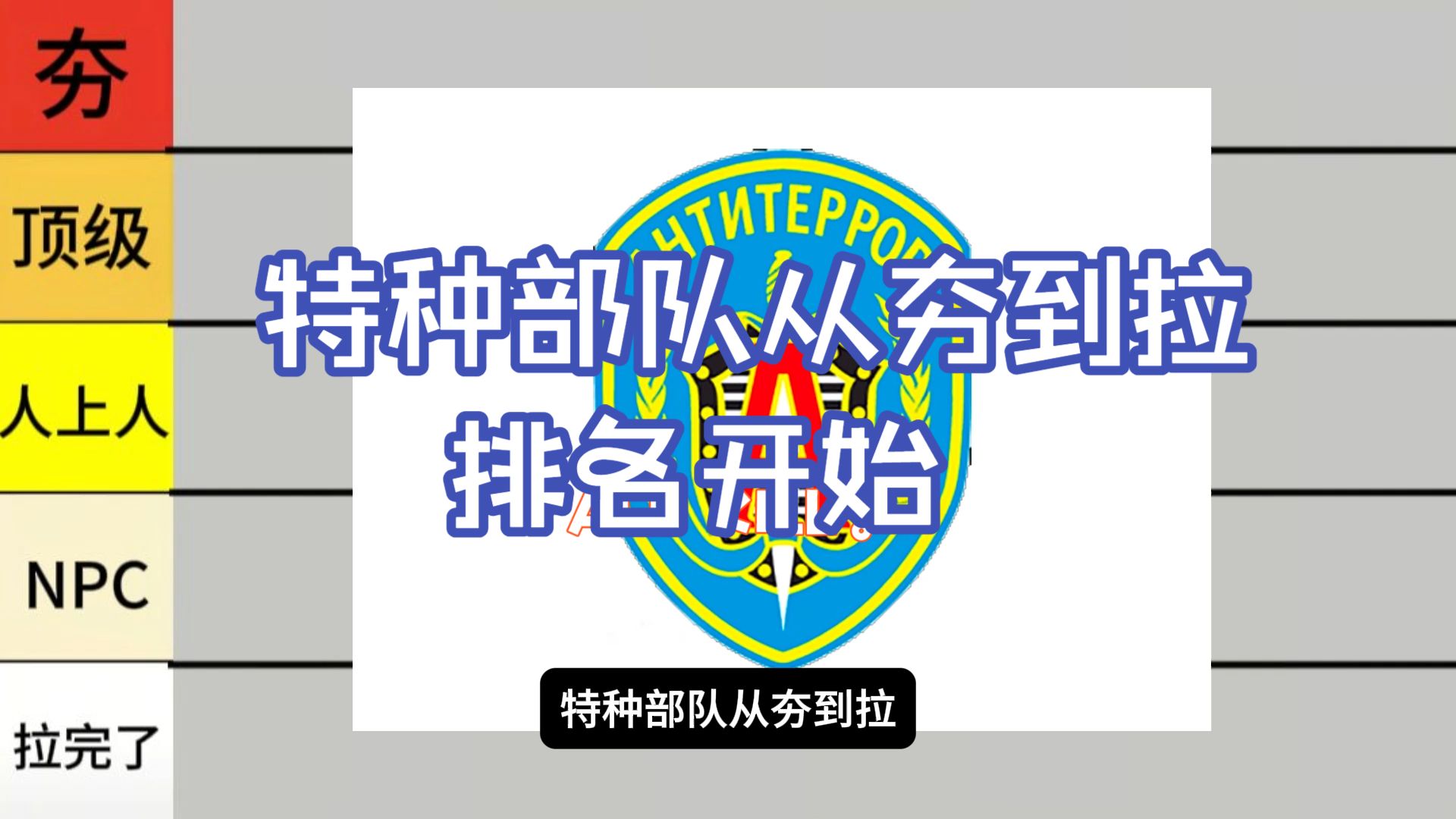 特种部队从夯到拉排名